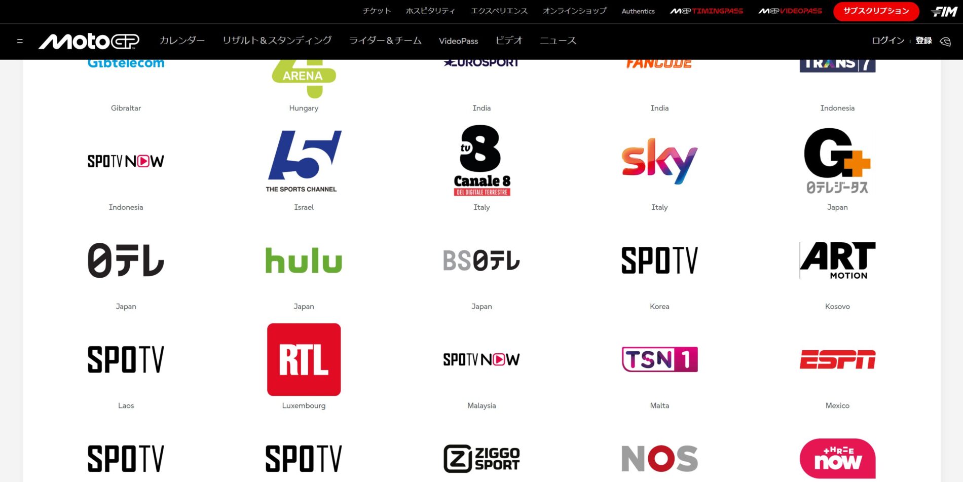 MotoGP2025年の配信